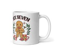 six Seven 6-7 Gingerbread Man says Chirstmas Meme Mug