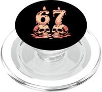 Six Seven 6 7 Halloween Brainrot Meme 67 Skull PopSockets PopGrip for MagSafe