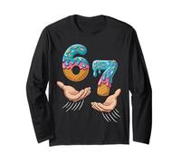 Six Seven 6 7 Ice Cream Hands Meme Graphic for Kids Long Sleeve T-Shirt
