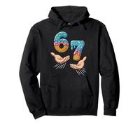 Six Seven 6 7 Ice Cream Hands Meme Graphic for Kids Pullover Hoodie