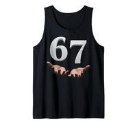 Six Seven 6 7 Meme Funny Gen Alpha Slang 6 7 Hands Number 67 Tank Top