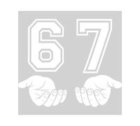 Six Seven 6 7 Meme Funny Hands Iron on Transfer for T-Shirt Viral Internet Meme Humor Funny Patches Social Media Sports Gift (White)