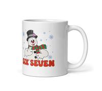 six Seven 6-7 Snowman says Chirstmas Meme Mug