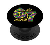 Six Seven 67 6 7 Mardi Gras Six Seven Meme Boys Kids Youth PopSockets Adhesive PopGrip