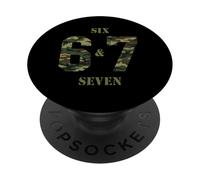 Six Seven 67 Camo Camouflage Numbers Army Style 6 7 Meme PopSockets Adhesive PopGrip