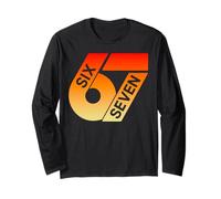 Six Seven 67 Colorful 6 7 Gen Alpha Slang Funny 6-7 Meme Long Sleeve T-Shirt