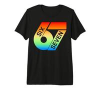 Six Seven 67 Colorful 6 7 Gen Alpha Slang Funny 6-7 Meme Premium T-Shirt