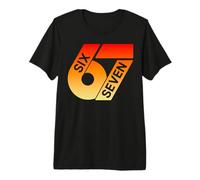 Six Seven 67 Colorful 6 7 Gen Alpha Slang Funny 6-7 Meme Premium T-Shirt
