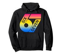 Six Seven 67 Colorful 6 7 Gen Alpha Slang Funny 6-7 Meme Pullover Hoodie