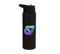 Six Seven 67 Colorful 6 7 Gen Alpha Slang Funny 6-7 Meme Stainless Steel Insulated Water Bottle