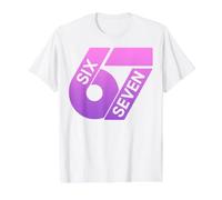 Six Seven 67 Colorful 6 7 Gen Alpha Slang Funny 6-7 Meme Value Graphic T-Shirt, Men, White, L