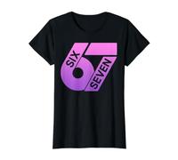 Six Seven 67 Colorful 6 7 Gen Alpha Slang Funny 6-7 Meme Value Graphic T-Shirt, Women, Black, L