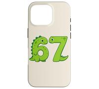 Six Seven 67 Dinosaur Numbers 6 and 7 Animal Lovers Case for iPhone 16 Pro