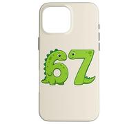 Six Seven 67 Dinosaur Numbers 6 and 7 Animal Lovers Case for iPhone 16 Pro Max