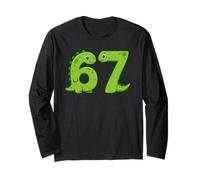 Six Seven 67 Dinosaur Numbers 6 and 7 Animal Lovers Long Sleeve T-Shirt