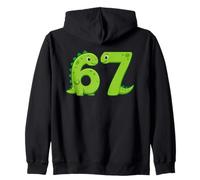 Six Seven 67 Dinosaur Numbers 6 and 7 Animal Lovers Zip Hoodie