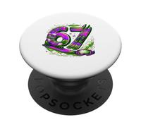 Six Seven 67 skiing Meme 6-7 skis funny PopSockets Adhesive PopGrip