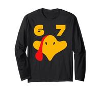Six Seven 67 Thanksgiving Funny 6 7 Turkey Social Media Meme Long Sleeve T-Shirt