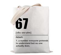 Six Seven 67 Tote Bag 67 Definition Shoulder Bag Funny Meme Gift (Six Seven TOTE)
