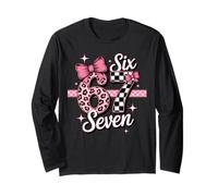 Six Seven 67 Valentine Checkerboard Leopard 67 Girly Long Sleeve T-Shirt