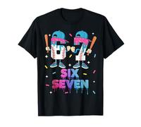 Six Seven Baseball Ice Cream Drip 6 7 Meme Gen Alpha Slang T-Shirt