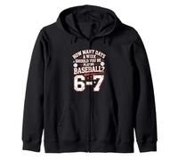 Six Seven Baseball Meme How Many Days 6-7 Zip Hoodie