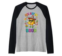 Six Seven Bruh Cinco De Mayo 67 Meme Taco Sunglasses Boy Kid Raglan Baseball Tee