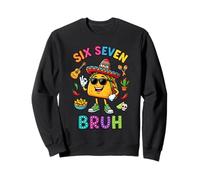 Six Seven Bruh Cinco De Mayo 67 Meme Taco Sunglasses Boy Kid Sweatshirt