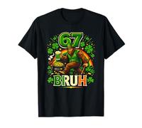 Six Seven Bruh Sasquatch 67 St Patricks Day Shamrock Bigfoot T-Shirt