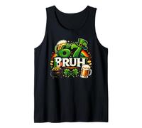 Six Seven Bruh Tee 67 St Patricks Day Outfit Shamrock Beer Tank Top