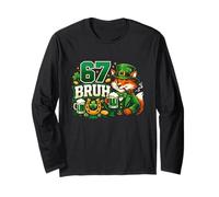 Six Seven Bruh Tee 67 St Patricks Day Outfit Shamrock Fox Long Sleeve T-Shirt