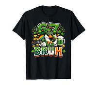 Six Seven Bruh Tee 67 St Patricks Day Outfit Shamrock Goose T-Shirt