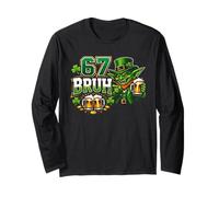 Six Seven Bruh Tee 67 St Patricks Day Shamrock Leprechaun Long Sleeve T-Shirt