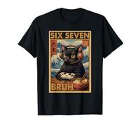 Six Seven Bruh Vintage Cat Meme 67 Ramen Gaming Gifts Anime T-Shirt