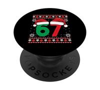 Six Seven Christmas 6 7 Ugly Christmas sweater K PopSockets Adhesive PopGrip