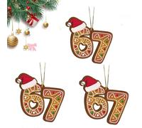 Six Seven Christmas Ornament 2025,2D Acrylic Santa Hat 6 7 Meme C-hristmas Tree O-rnament,Gingerbread Six Seven Christmas Ornament 2025,Funny 67 Ornaments for Xmas Tree,Gag Gifts,Stocking Stuffers