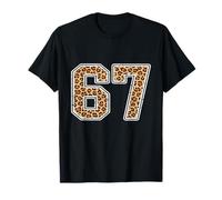 Six Seven Collage Jersey Player Sport Leopard Print 67 T-Shirt