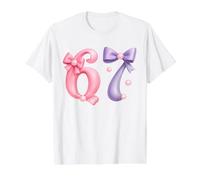 Six Seven Coquette Girl Bow Cool Meme 67 Funny Number Slang Value Graphic T-Shirt, Men, White, M