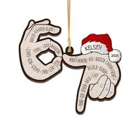 Six Seven Decorations, With Charming Wooden Design, 9x9cm, Wooden Tree Ornaments, Holiday Parties Decoration, Sturdy And Lightweight, For Christmas, Celebration, Window, Door, Wall