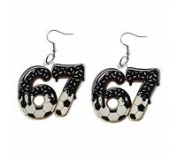 Six Seven Earrings for Women Funny 67 Meme Earring Cute Donut Icing Dangle Earrings, 2D Flat Acrylic Sports Jewelry Gift for Ball Sports Lovers, Metal, No Gemstone