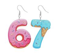 Six Seven Earrings Funny 67 Meme Acrylic Earrings Ice Cream 67 Earring Six Seven Donut Earring Personality Accessories for Women