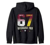 Six Seven Funny Number Joke - Why is 6 afraid of 7 = 789 Zip Hoodie
