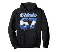 Six Seven Ice Cream Drip 6 7 Kids Meme 67 El Salvador Flag Pullover Hoodie