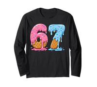 Six Seven Ice Cream Drip Fun 67th Birthday Meme 67 Number Long Sleeve T-Shirt