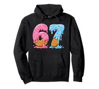 Six Seven Ice Cream Drip Fun 67th Birthday Meme 67 Number Pullover Hoodie