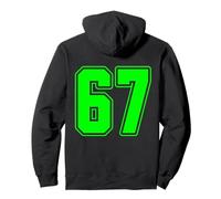 Six Seven Lime Green Varsity Sports Team Jersey ON THE BACK Pullover Hoodie