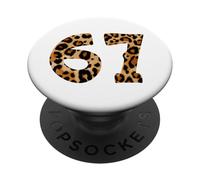 Six Seven Meme 6-7 Number, Gen Alpha Z 67 Leopard Print PopSockets Adhesive PopGrip