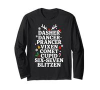 Six Seven Meme 6-7 Reindeer Men Women Kids Funny Christmas Long Sleeve T-Shirt