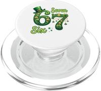 Six Seven Meme 67 St Patricks Day Shamrock Funny 6 7 Meme PopSockets PopGrip for MagSafe