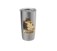 Six Seven Meme Cat Square Root of 4489 Internet Trend Number Stainless Steel Insulated Tumbler